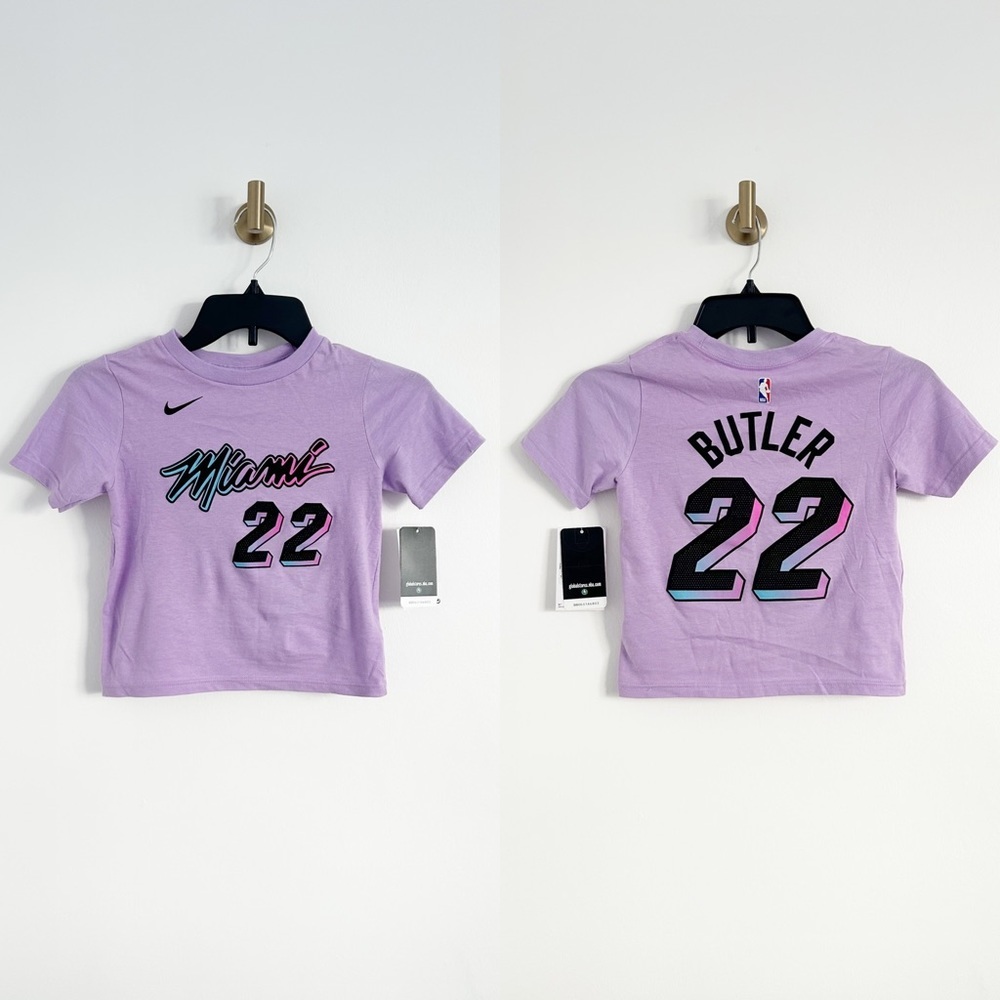 NEW Nike Miami Heat Kids Jimmy Butler Viceversa Purple Tee Size Small (S)